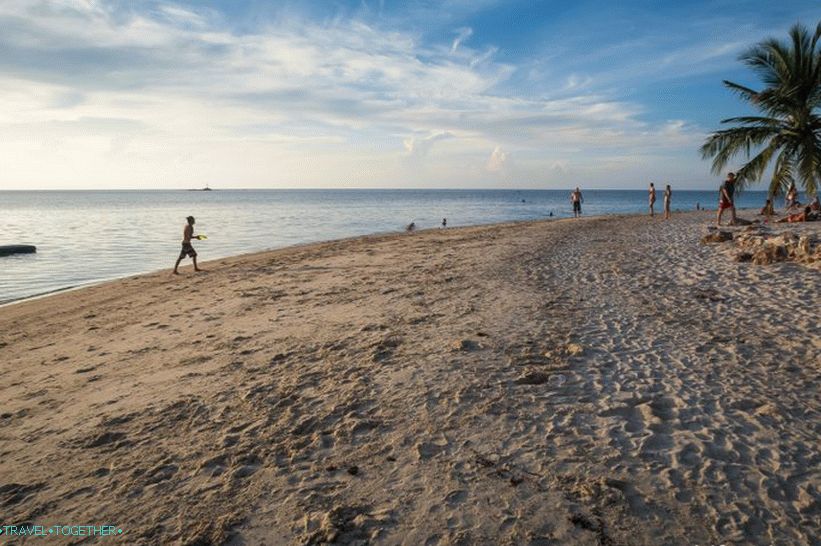 On the right, the beach becomes very wide and they love to hang out with copangana