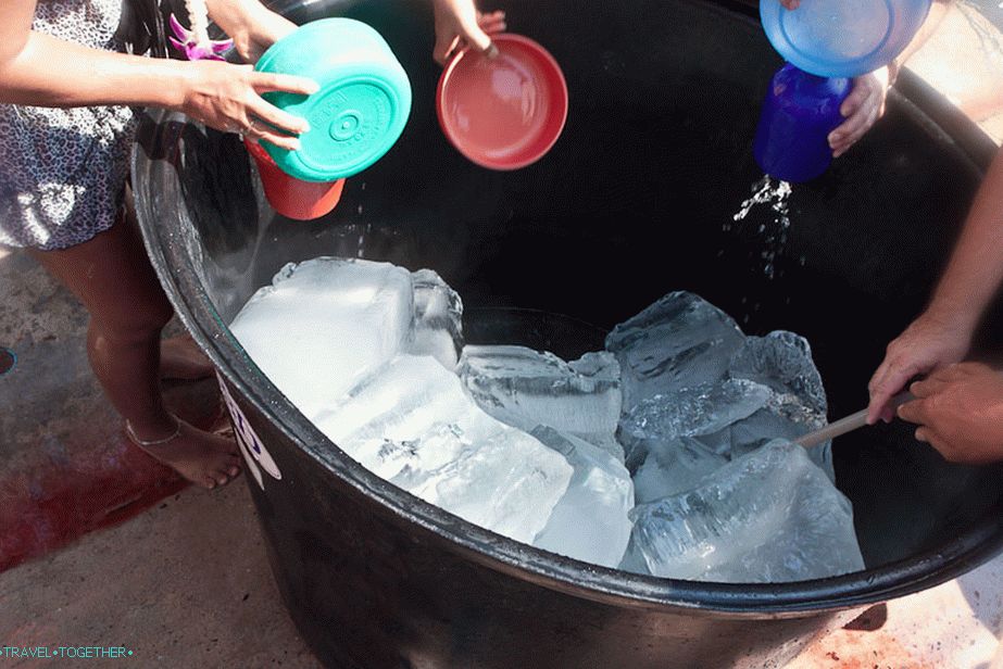Many put ice in barrels so that the water would be colder and supportive