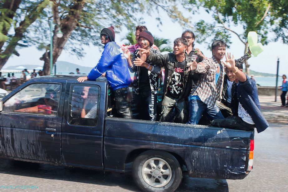 Dancing in the back of a pickup truck