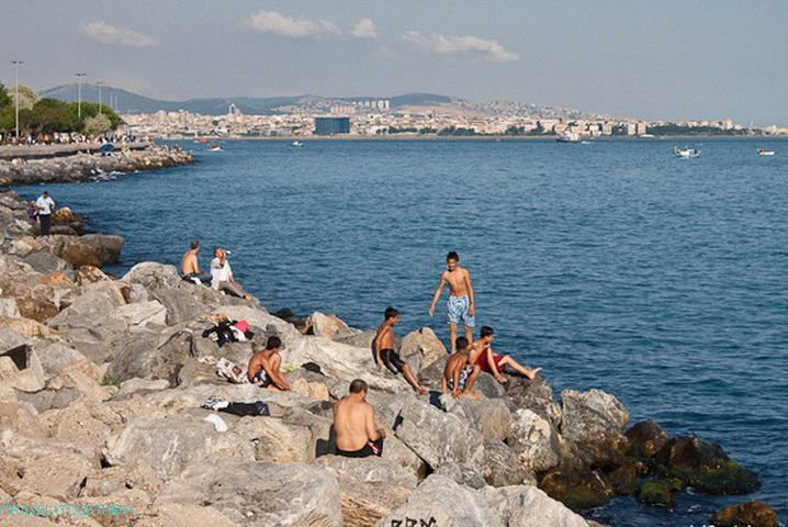 Beach in the city center of Istanbul.