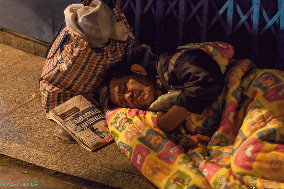 Sleeping people on the street