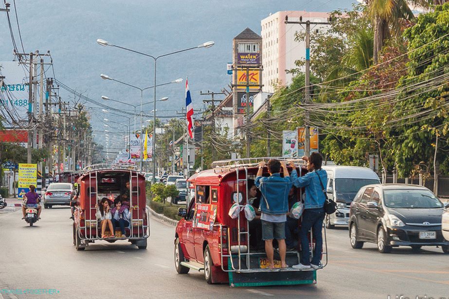 The easiest way around the city is to go to the songteo