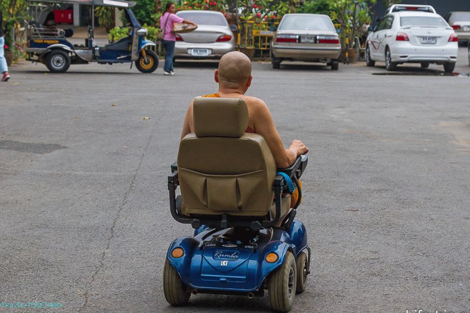Monk on a wheelchair
