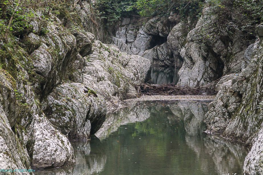 The water made its way through the stone