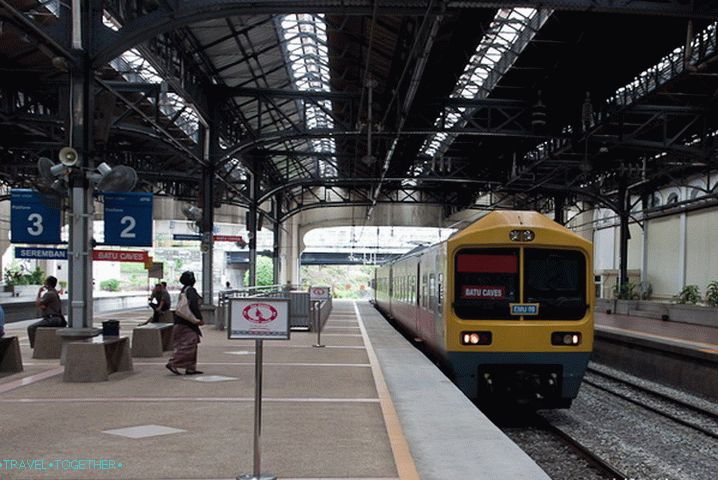 Pointers on the platform at the KTM Komuter station