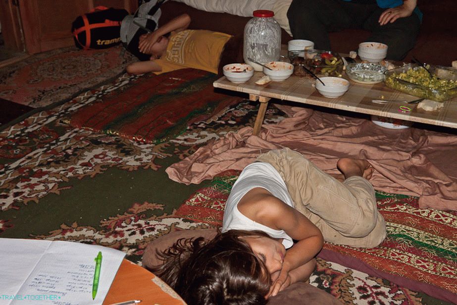 After the meal, the kids almost literally fell off.