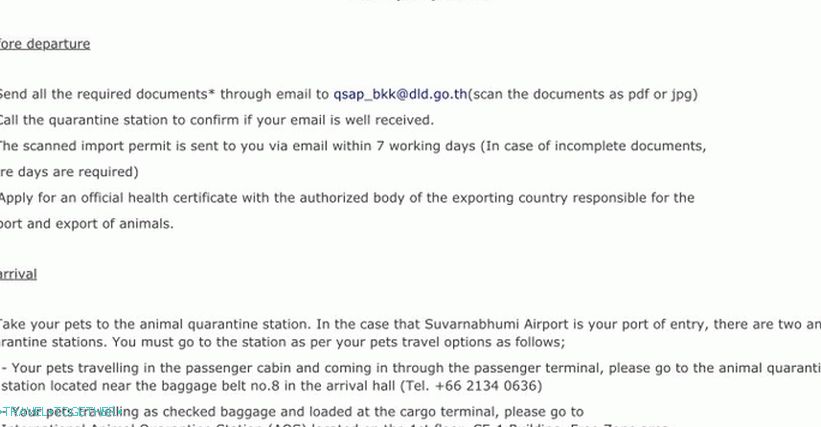 To Thailand with a dog or a cat - transportation of animals abroad