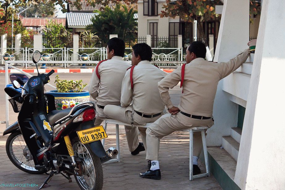 Police in the capital of Laos