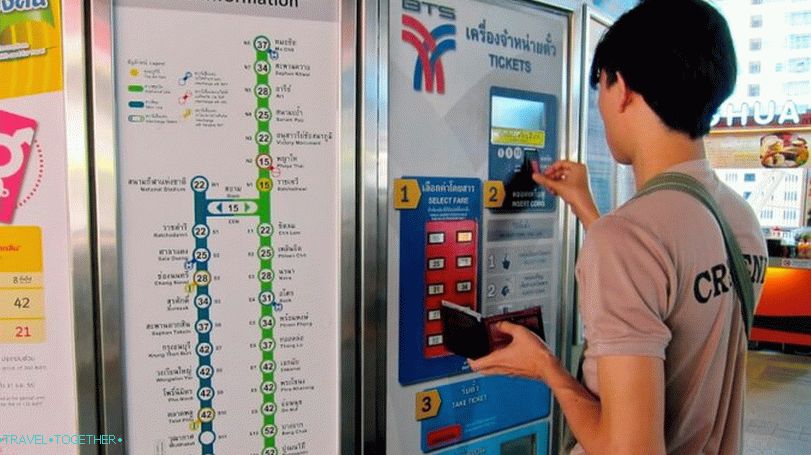 Terminal to pay for the Skytrain in Bangkok