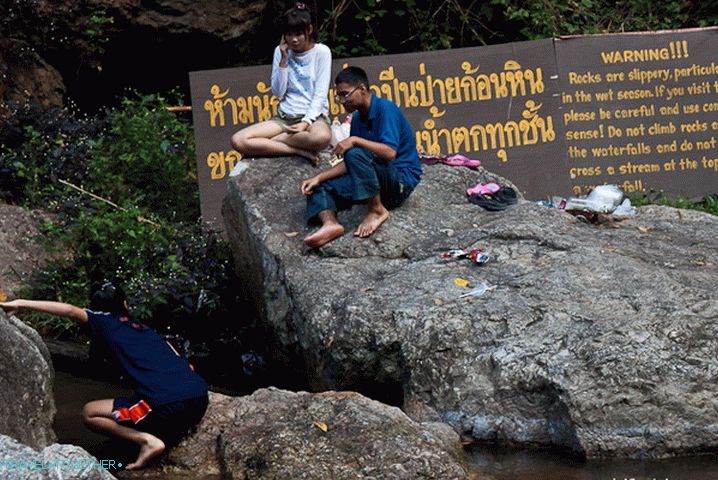 Local rest near the waterfall