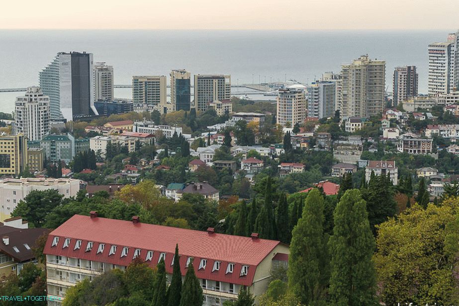 Sochi from a height - the district of Svetlana and Central