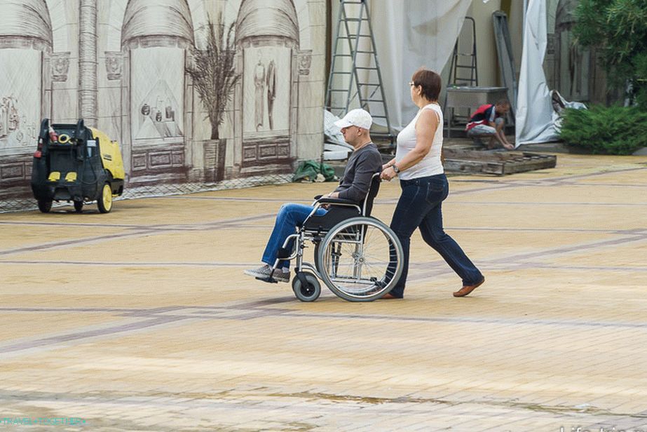 In Sochi, there are people in wheelchairs