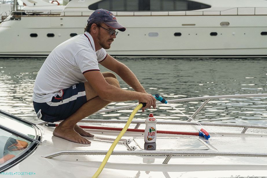 Only in vain he washes a Fairy yacht