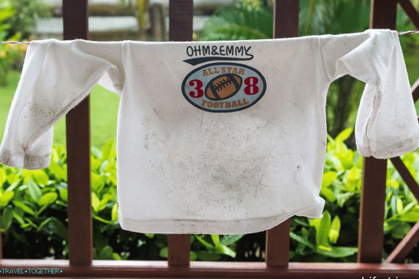 Very wet, clothes are covered with mold