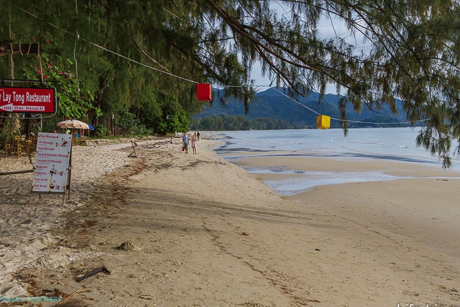 Klong Prao Beach opposite the signpost