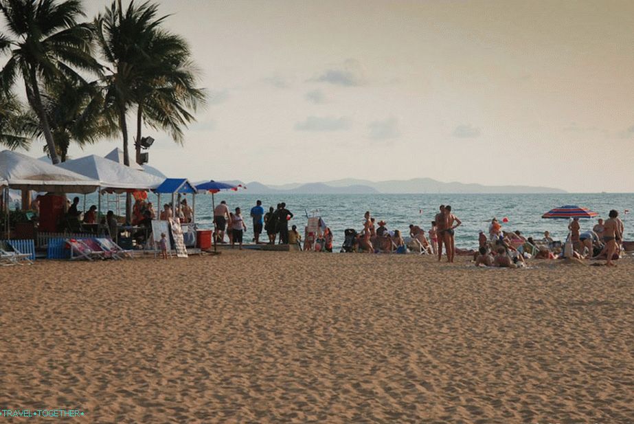 The beach opposite the Ambassador