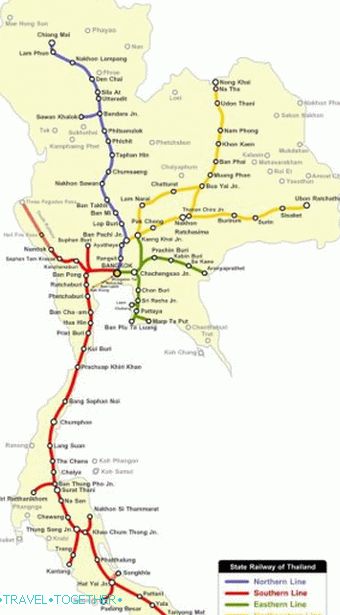 Railway Map of Thailand