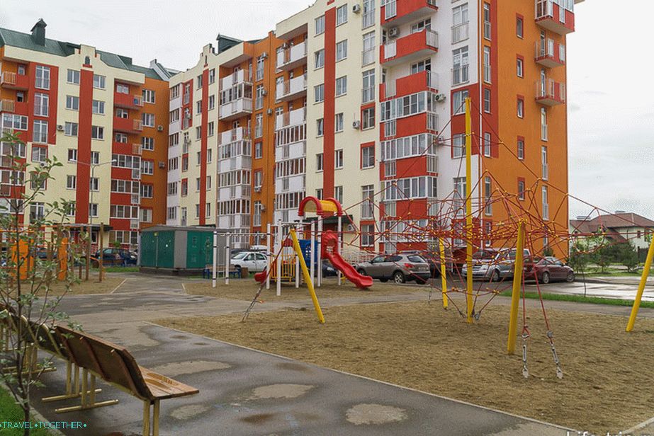 Almost every yard has a playground